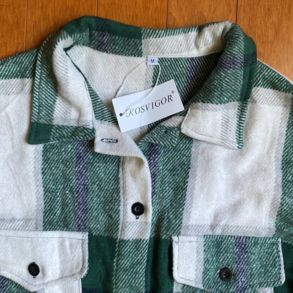 Green Plaid Shacket - Picture 2 of 3